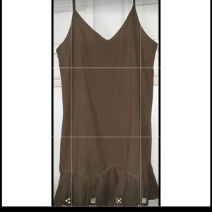 Ruffle sundress spaghetti strap army green olive